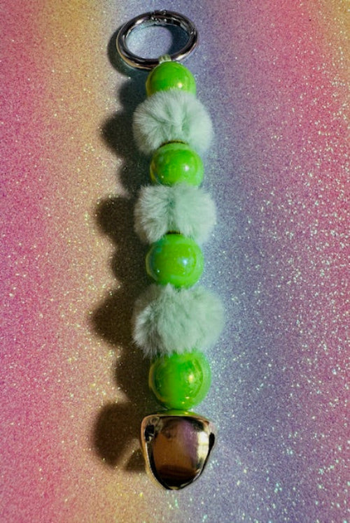 Green Fuzzy Purse Charm/Keychain