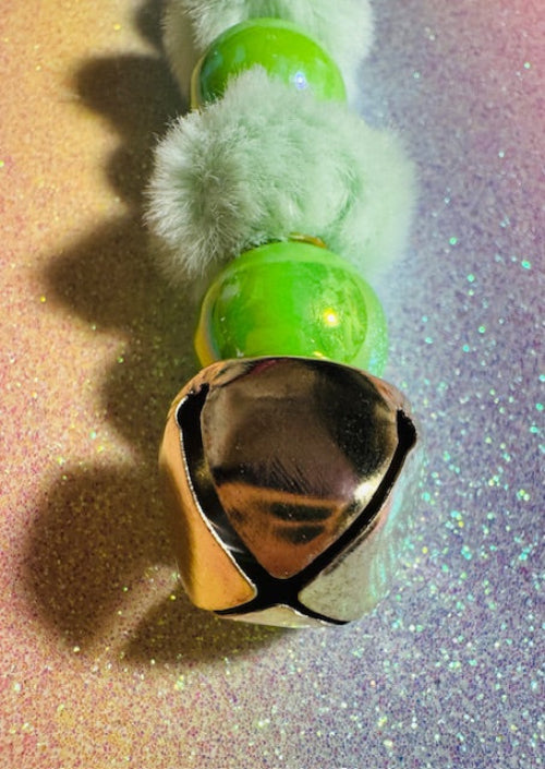 Green Fuzzy Purse Charm/Keychain