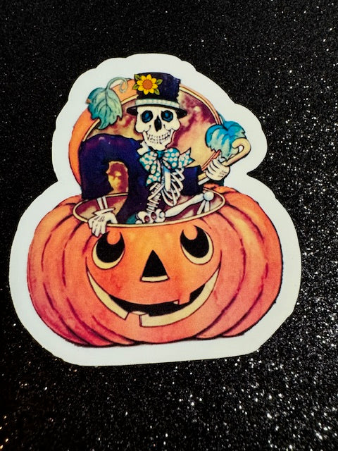 Skeleton and Jack O' lantern Sticker