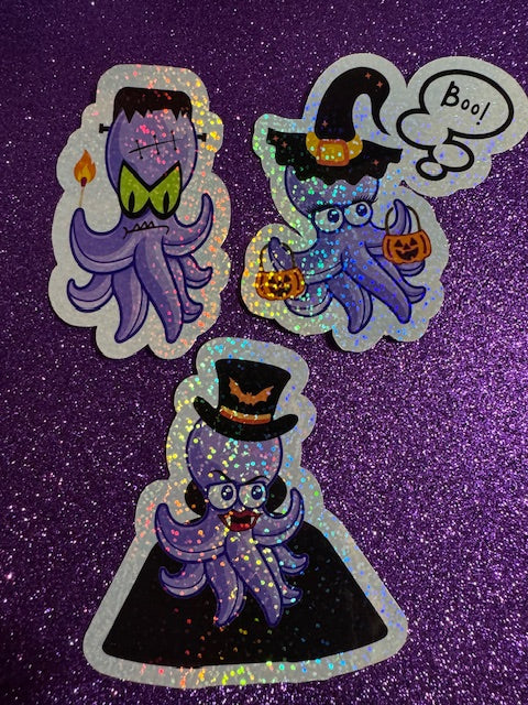 Octopus Halloween Stickers