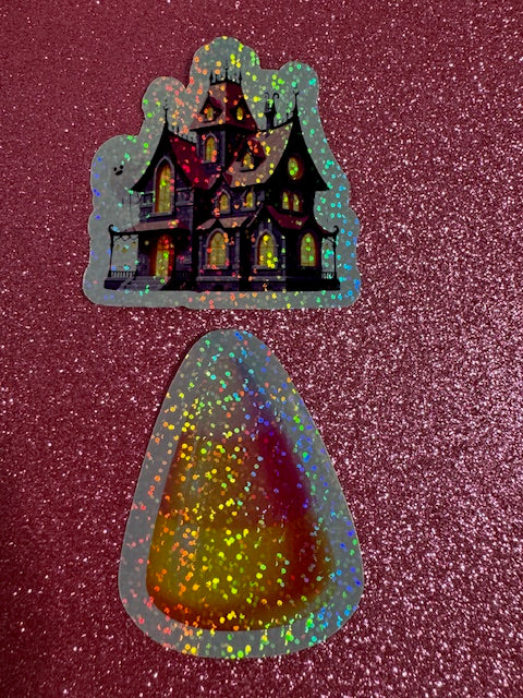 Haunted House and Candy Corn Stickers