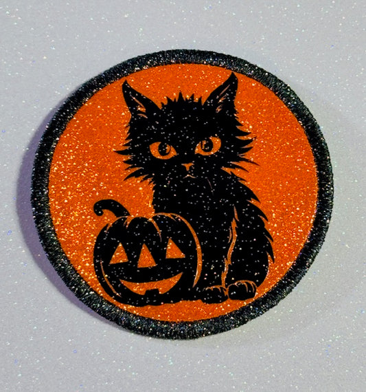 Black Cat and Pumpkin Patch