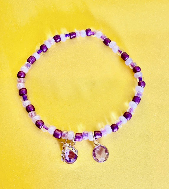 Purple Ladybug Bracelet